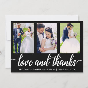 Tarjeta De Agradecimiento Casar amor y gracias de 3 fotos