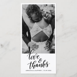 Tarjeta De Agradecimiento Casar la foto manuscrita de los pares del amor y