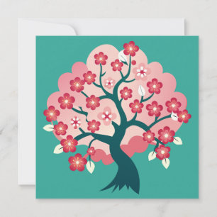 Tarjeta De Agradecimiento Cascada de Sakura