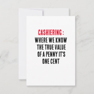 Tarjeta De Agradecimiento Cashiering Donde sabemos el verdadero valor de un 