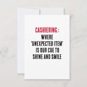 Tarjeta De Agradecimiento Cashiering Where 'inesperado item' es nuestra seña