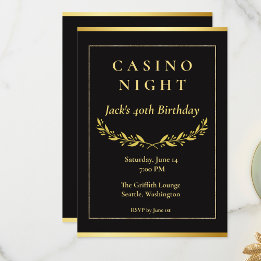 Tarjeta De Agradecimiento Casino Night Invitation | Poker Birthday Party