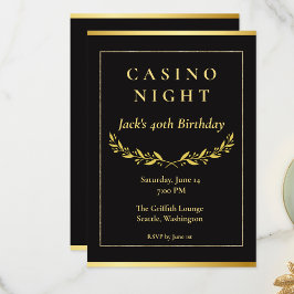 Tarjeta De Agradecimiento Casino Night Invitation | Poker Birthday Party