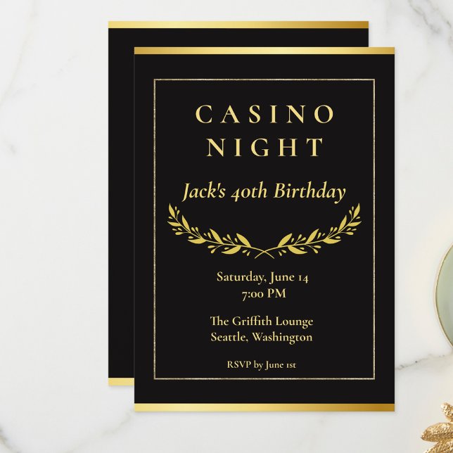 Tarjeta De Agradecimiento Casino Night Invitation | Poker Birthday Party (Subido por el creador)