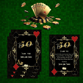Tarjeta De Agradecimiento Casino Vegas Poker 50 y fabulosa fiesta de cumplea