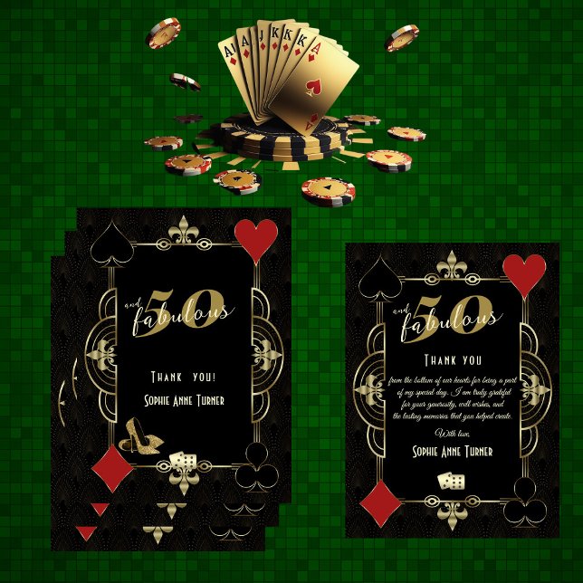 Tarjeta De Agradecimiento Casino Vegas Poker 50 y fabulosa fiesta de cumplea (Subido por el creador)