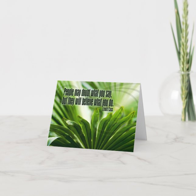 Tarjeta De Agradecimiento Cass cita Inspiradora "duda" de Lewis Cass (Anverso)