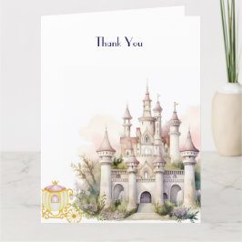 Tarjeta De Agradecimiento Castillo y Baby Shower gemelo de hadas
