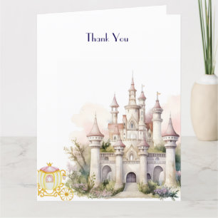 Tarjeta De Agradecimiento Castillo y Baby Shower gemelo de hadas