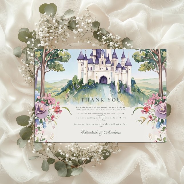 Tarjeta De Agradecimiento Castlecore Fairytale Garden Wedding (Subido por el creador)