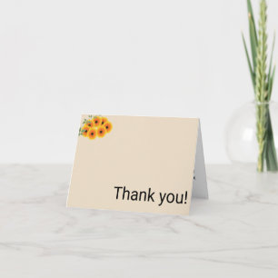 Tarjeta de agradecimiento casual de girasol