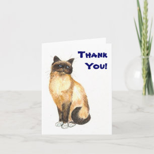 Tarjeta De Agradecimiento Cat 'Gracias a ti' Notecard