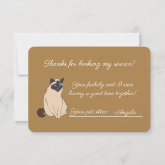 Tarjeta De Agradecimiento Cat/Pet Sitter