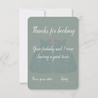 Tarjeta De Agradecimiento Cat/Pet Sitter's Thank You Card