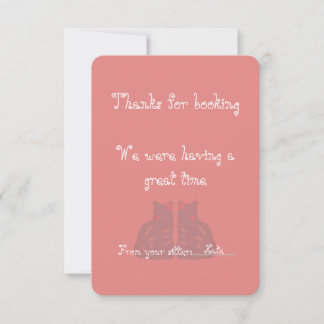 Tarjeta De Agradecimiento Cat/Pet Sitter's Thank You Card
