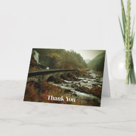 Tarjeta De Agradecimiento Cataratas fotográficas y bosque