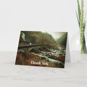 Tarjeta De Agradecimiento Cataratas fotográficas y bosque