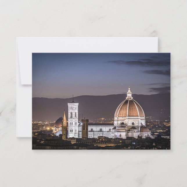 Tarjeta De Agradecimiento Catedral - Florencia Italia (Anverso)