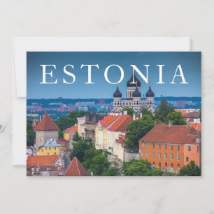 Tarjeta De Agradecimiento Catedral y paisaje urbano Estonia