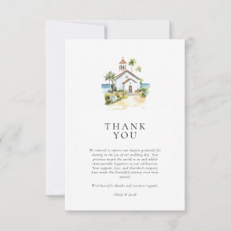 Tarjeta De Agradecimiento Catholic Church Tropical Wedding