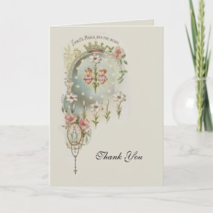 Tarjeta De Agradecimiento Católica religiosa Virgen María Sagrado Corazón 