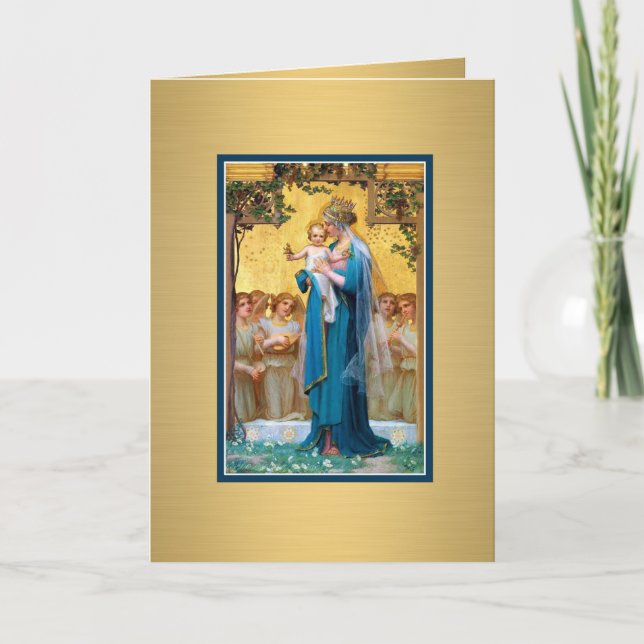 Tarjeta De Agradecimiento Católico religioso bendecido de Jesús del Virgen (Anverso)