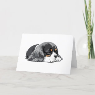 Tarjeta De Agradecimiento Cavalier King Charles Adorable Animal Sleeping Fun