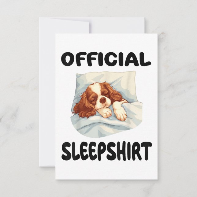 Tarjeta De Agradecimiento Cavalier King Charles Spaniel Dog Official Sleepsh (Anverso)