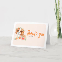 Tarjeta De Agradecimiento Cavalier King Charles Spaniel Peach Dog Cumpleaños