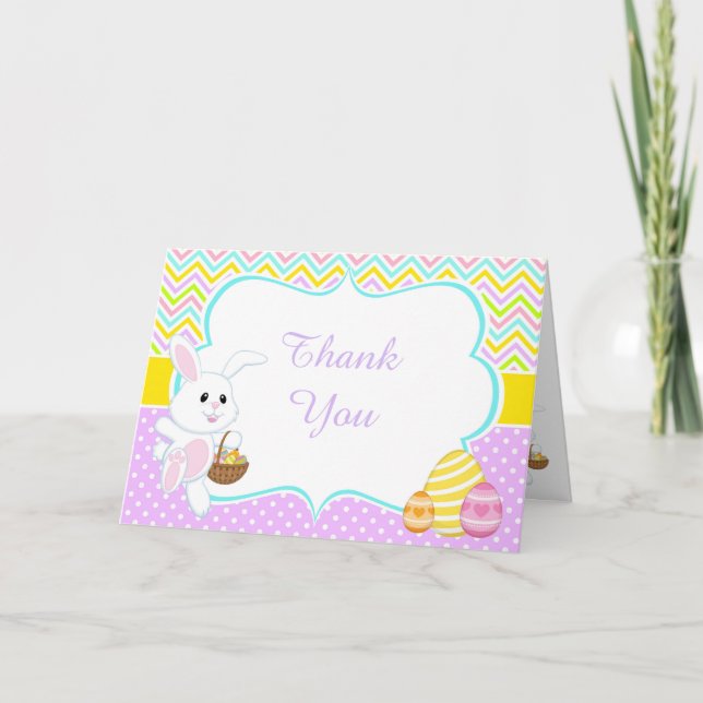 Tarjeta De Agradecimiento Caza de huevos de pascua de verano gracias (Anverso)