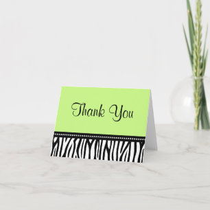 Tarjeta De Agradecimiento Cebra verde y negra gracias