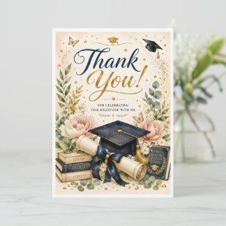Tarjeta De Agradecimiento Celebra una graduación memorable mientras expresas