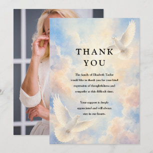 Tarjeta De Agradecimiento Celebración Celestial del Cielo Funeral Foto