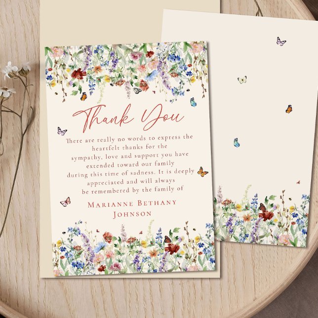 Tarjeta De Agradecimiento Celebración conmemorativa de la vida de las flores (Subido por el creador)