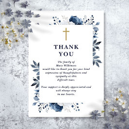 Tarjeta De Agradecimiento Celebración Cristiana de Funeral de Vida Floral Az
