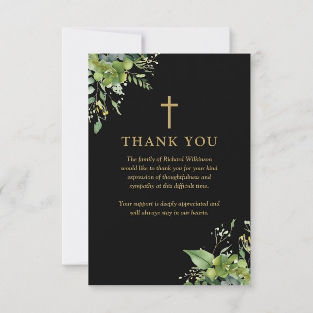 Tarjeta De Agradecimiento Celebración cristiana de la vegetación del funeral (Anverso)