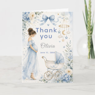 Tarjeta De Agradecimiento Celebración de baby shower azul