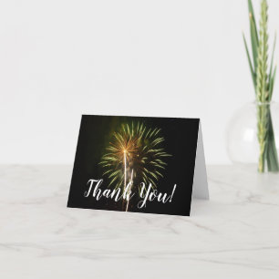 Tarjeta De Agradecimiento Celebración de Fiestas con Fuegos Artificiales Ver