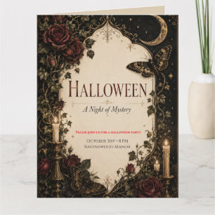 Tarjeta De Agradecimiento Celebración de Halloween Gótico Elegante