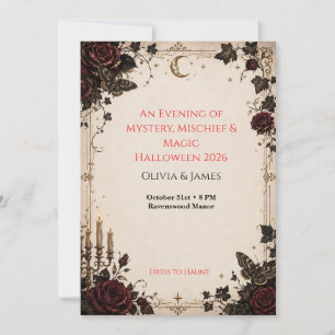 Tarjeta De Agradecimiento Celebración de Halloween Gótico Elegante
