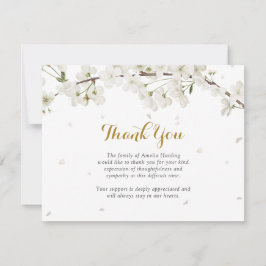 Tarjeta De Agradecimiento Celebración De La Vida En El Funeral De White Blos