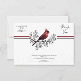 Tarjeta De Agradecimiento Celebración de la vida en el funeral del Cardenal