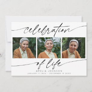 Tarjeta De Agradecimiento Celebración de la Vida Escritura Moderna 3 Foto Fu