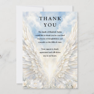 Tarjeta De Agradecimiento Celebración de la Vida Funeral de Alas de Ángel Ac