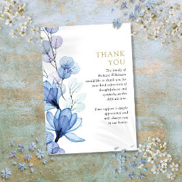 Tarjeta De Agradecimiento Celebración De La Vida Funeral En Memoria Floral A