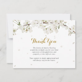Tarjeta De Agradecimiento Celebración de la vida funeral Flor Blanca