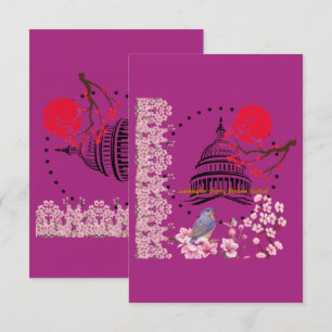 Tarjeta De Agradecimiento celebración de lluvia de pétalos magenta