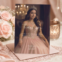Celebración de Quinceañera con Foto en Rosa Dorado