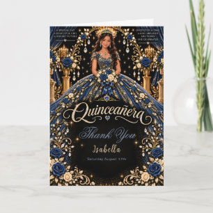 Tarjeta De Agradecimiento Celebración de Quinceañera de la Marina Real