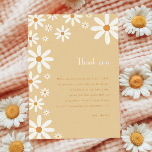 Tarjeta De Agradecimiento Celebración del Primer Cumpleaños de Golden Daisy